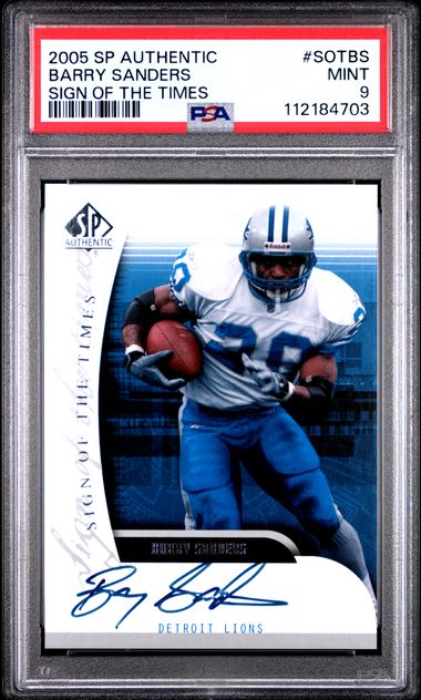 2005 Sp Authentic Sign Of The Times Barry Sanders #Sotbs (Sign Of The Times) Mint 9 front