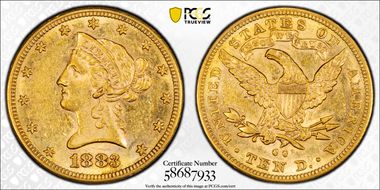 1883-CC $10 AU58