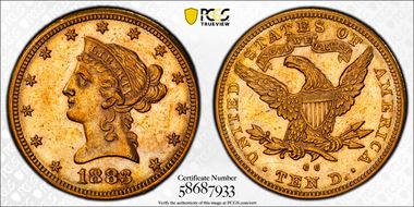 1883-CC $10 AU58