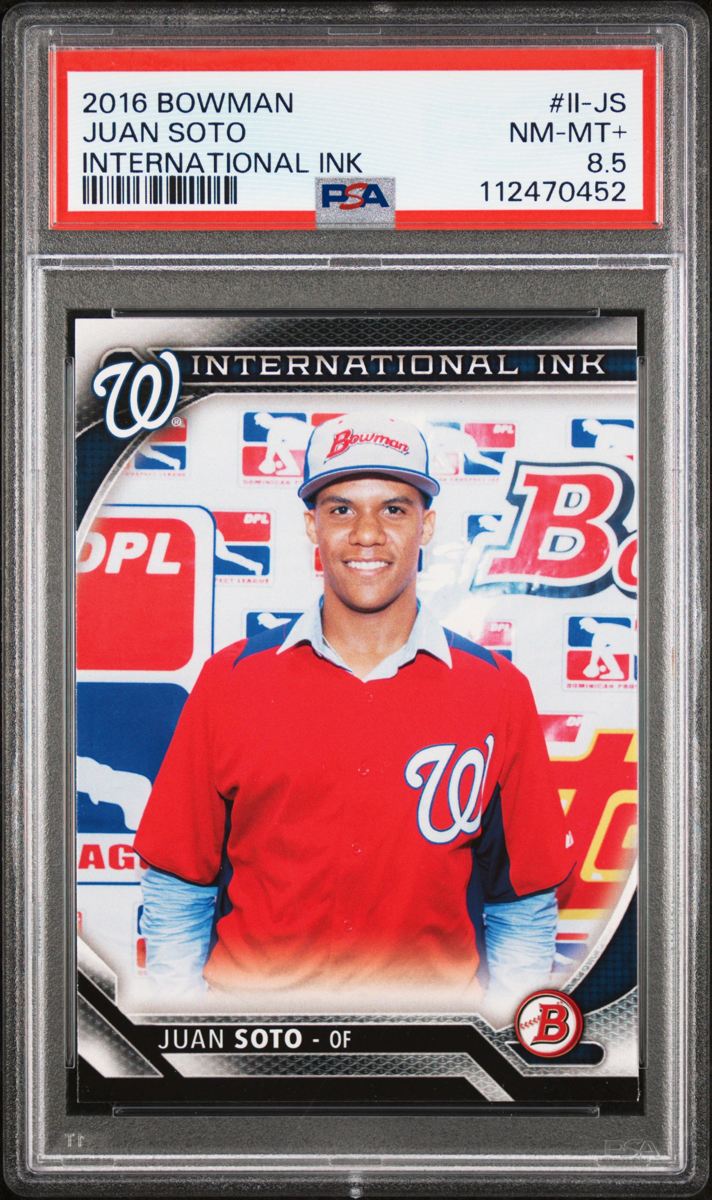 2016 #II-JS Juan Soto PSA 8.5 Bowman International Ink