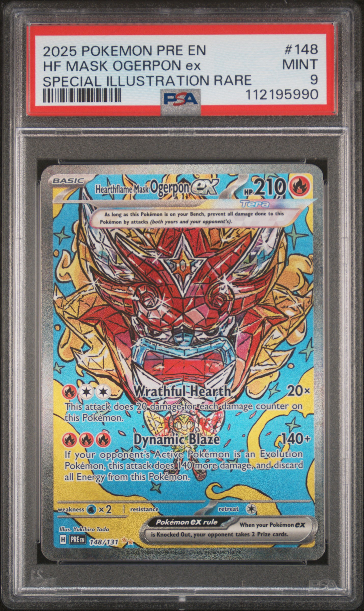 2025 #148 Hearthflame Mask Ogerpon EX PSA 9 Pre EN-Prismatic Evolutions