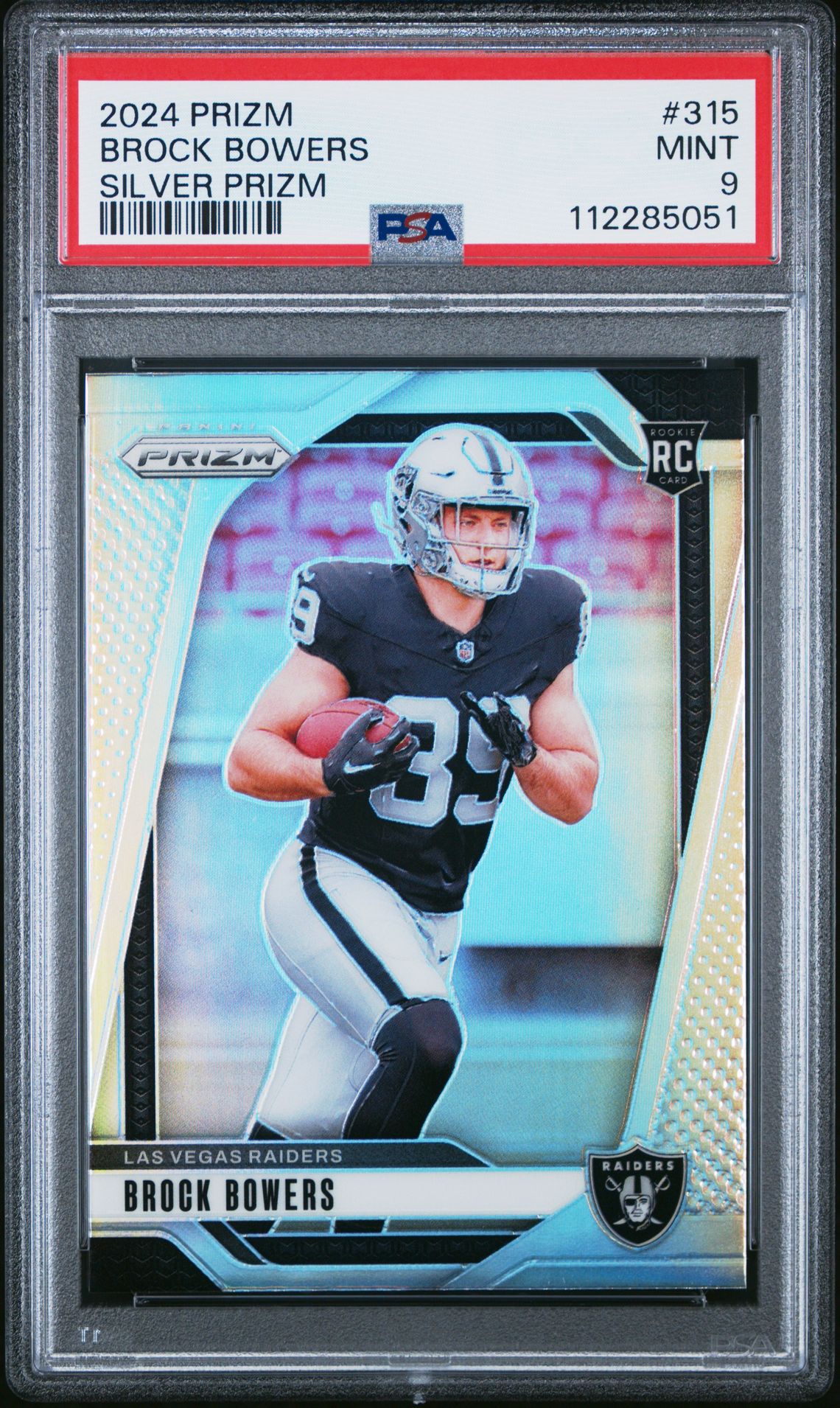 2024 Panini Prizm Brock Bowers #315 (Silver Prizm) Mint 9 front