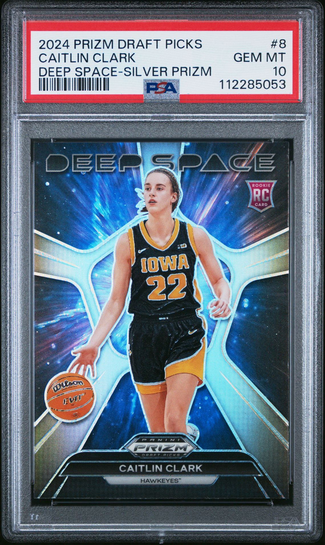 2024 Panini Prizm Draft Picks Deep Space Caitlin Clark #8 (Deep Space-Silver Prizm) Gem Mt 10 front