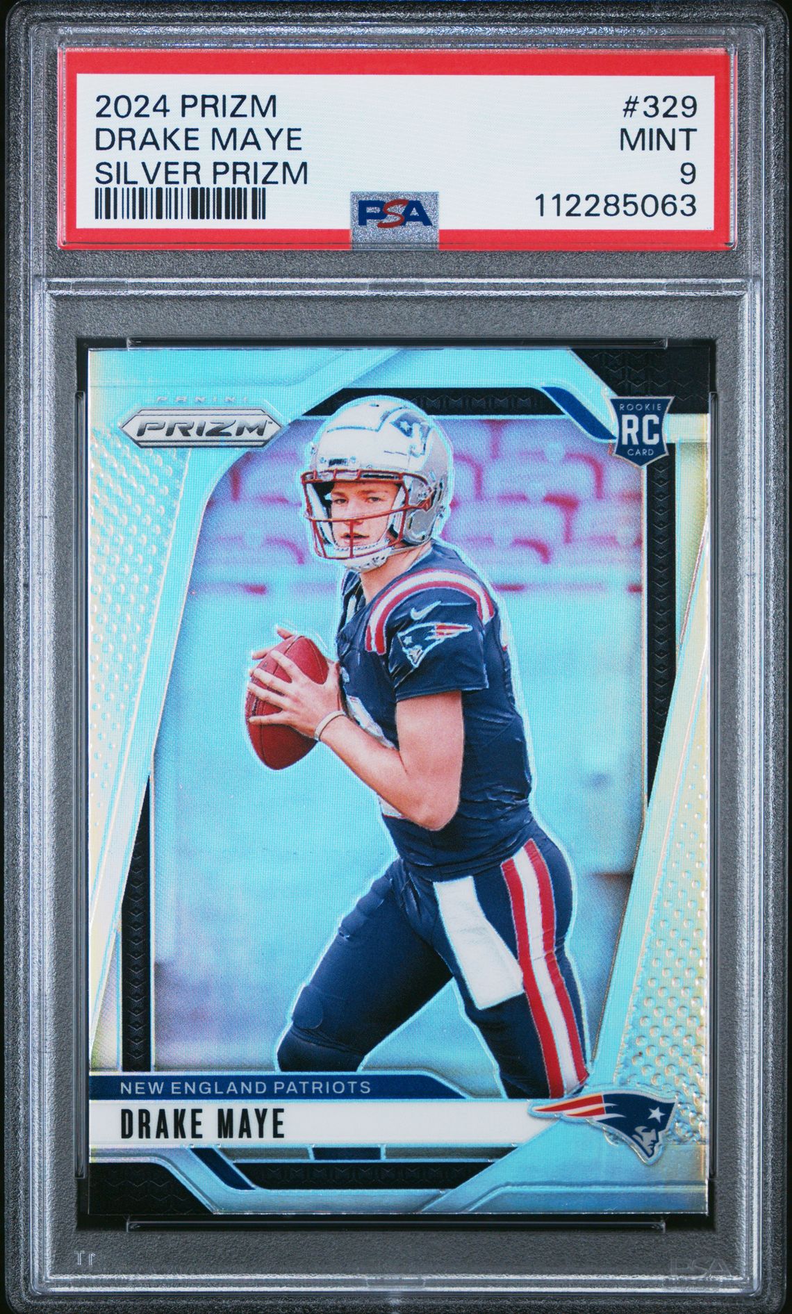 2024 Panini Prizm Drake Maye #329 (Silver Prizm) Mint 9 front