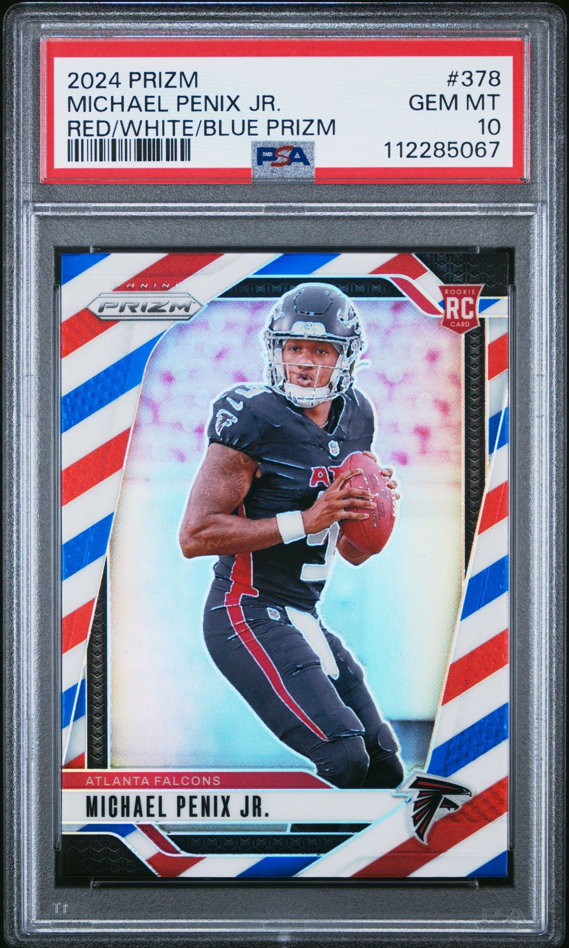 2024 Panini Prizm Michael Penix Jr. #378 (Red/White/Blue Prizm) Gem Mt 10 front