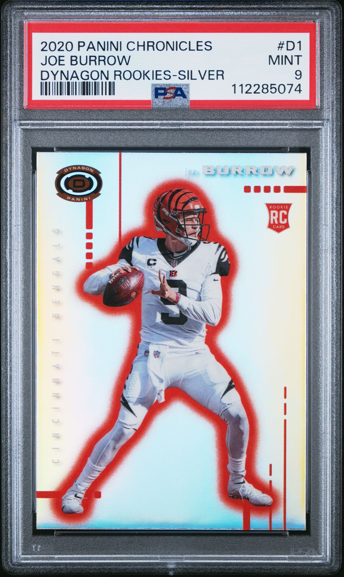 2020 Panini Chronicles Dynagon Rookies Joe Burrow #D1 (Dynagon Rookies-Silver) Mint 9 front