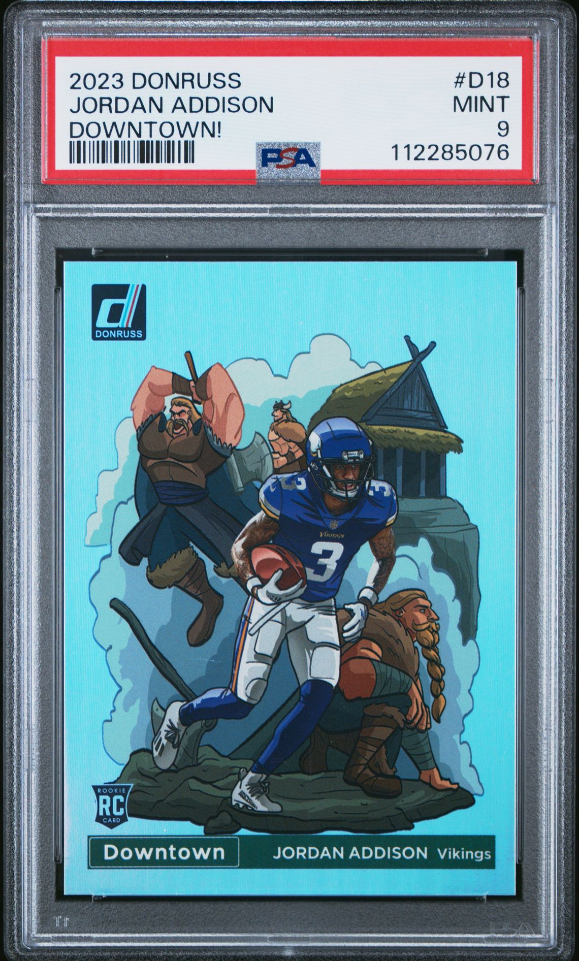 2023 Panini Donruss Downtown! Jordan Addison #D18 Mint 9 front