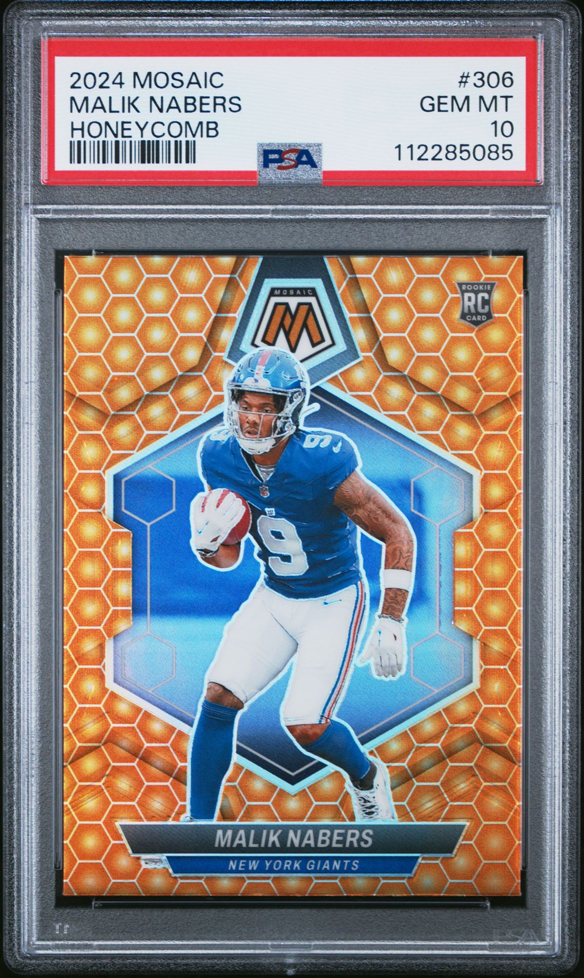 2024 Panini Mosaic Malik Nabers #306 (Honeycomb) Gem Mt 10 front