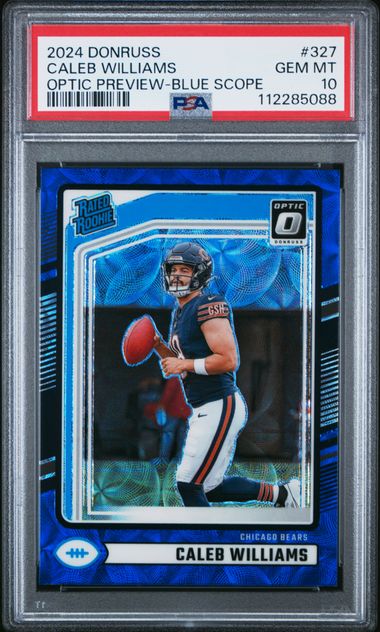 2024 Panini Donruss Caleb Williams #327 (Optic Preview-Blue Scope) Gem Mt 10 front