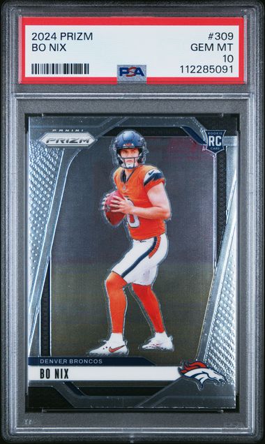 2024 Panini Prizm Bo Nix #309 Gem Mt 10 front