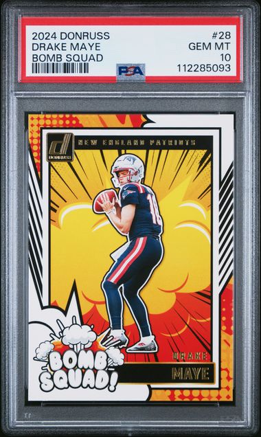 2024 Panini Donruss Bomb Squad Drake Maye #28 Gem Mt 10 front