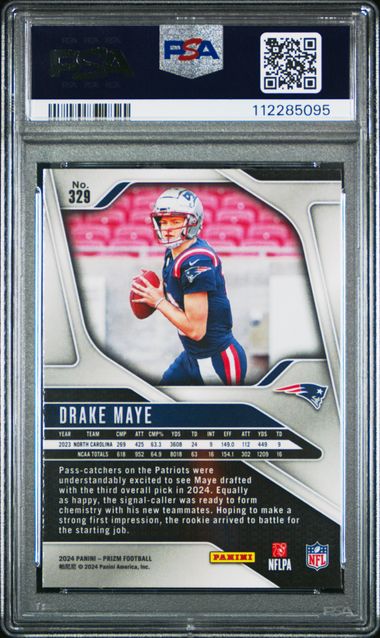 2024 Panini Prizm Drake Maye #329 Gem Mt 10 back