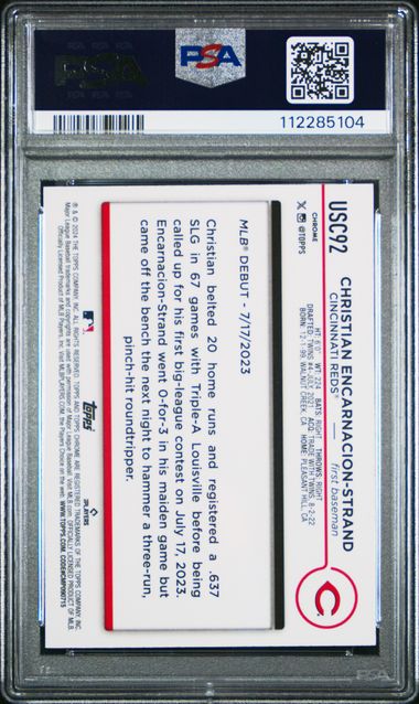 2024 Topps Chrome Update C. Encarnacion-Strand #Usc92 (X-Fractor) Gem Mt 10 back