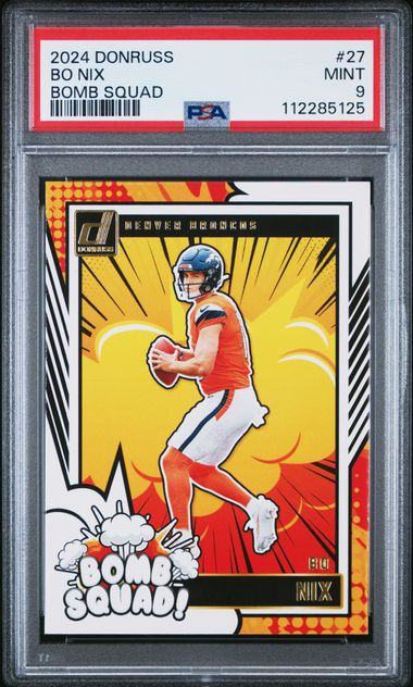 2024 Panini Donruss Bomb Squad Bo Nix #27 Mint 9 front