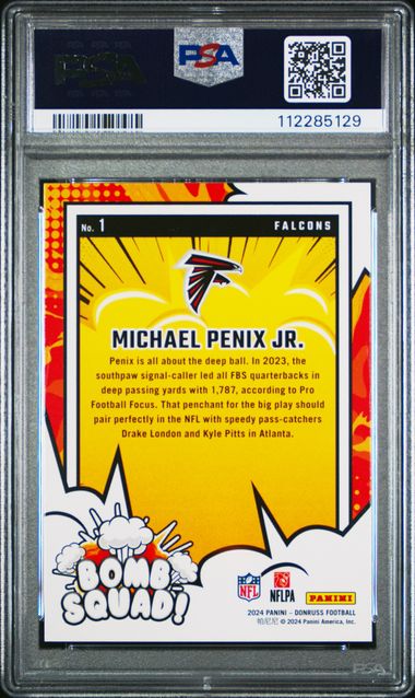 2024 Panini Donruss Bomb Squad Michael Penix Jr. #1 Gem Mt 10 back