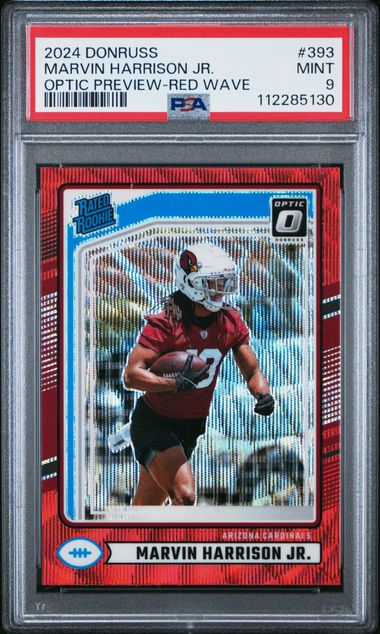 2024 Panini Donruss Marvin Harrison Jr. #393 (Optic Preview-Red Wave) Mint 9 front