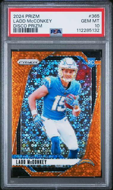 2024 Panini Prizm Ladd Mcconkey #365 (Disco Prizm) Gem Mt 10 front