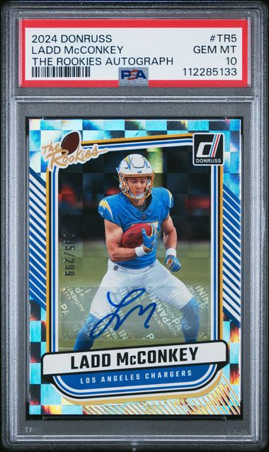 2024 Panini Donruss The Rookies Autographs Ladd Mcconkey #Tr5 Gem Mt 10 front