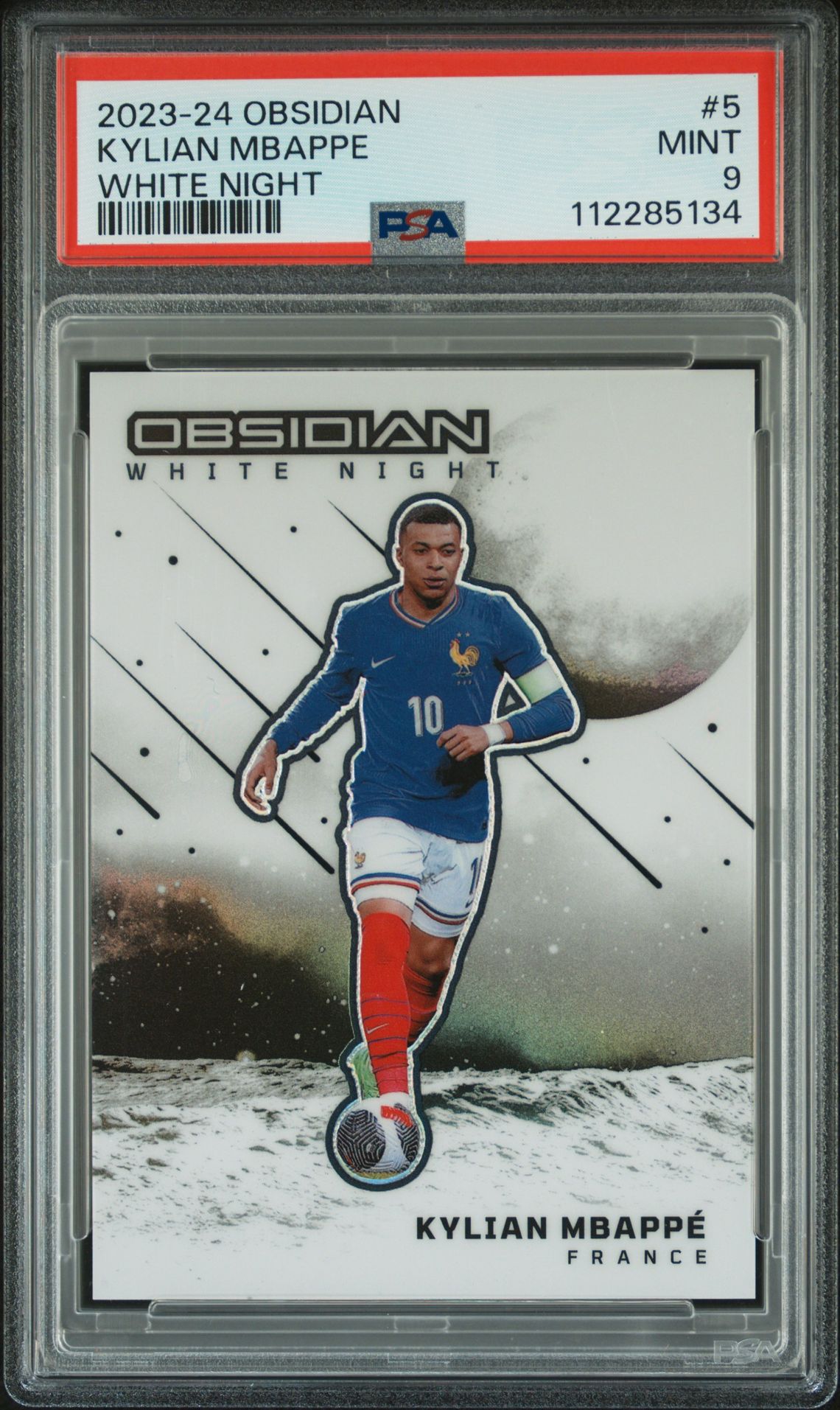 2023 Panini Obsidian White Night Kylian Mbappe #5 Mint 9 front