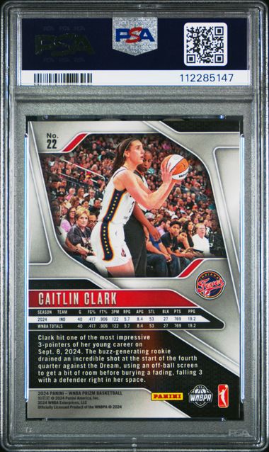 2024 Panini Prizm Wnba Caitlin Clark #22 Mint 9 back