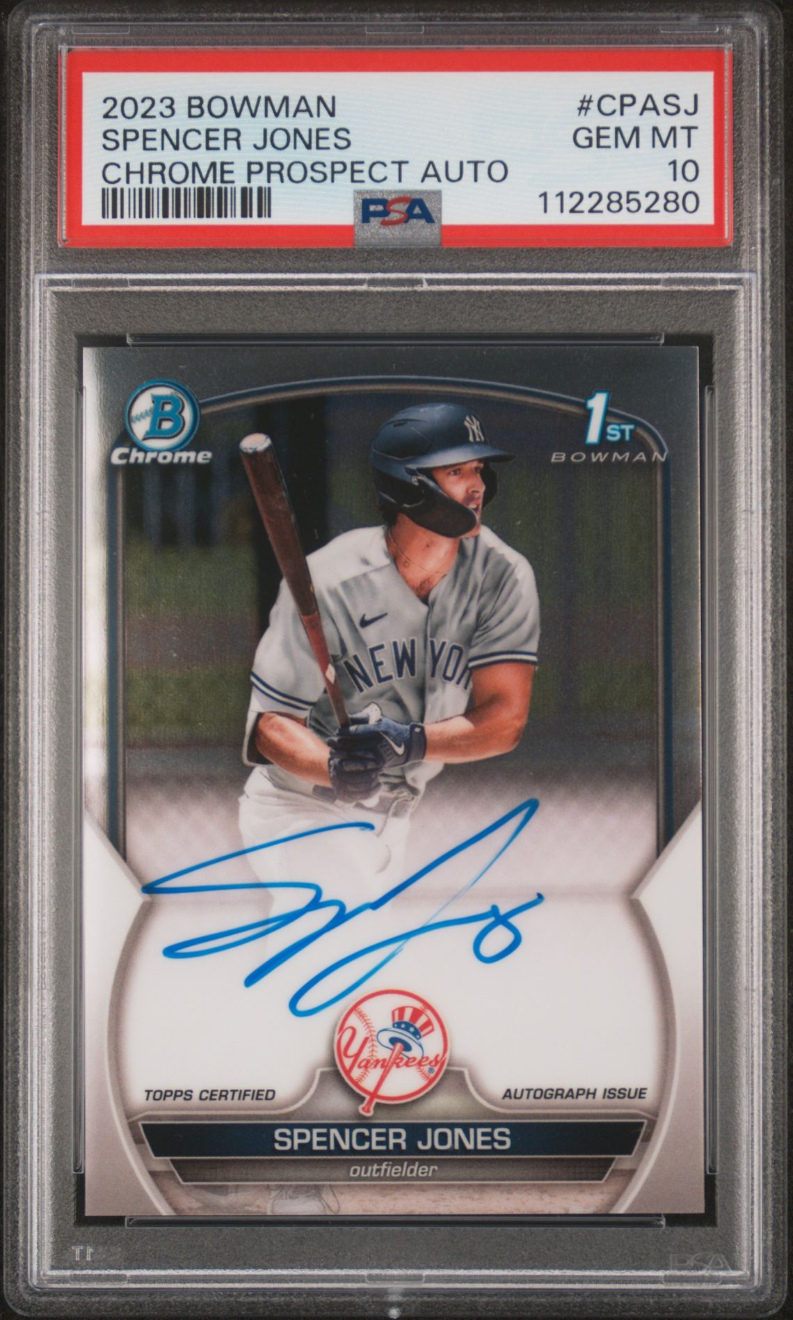 2023 Bowman BOWMAN CHROME PROSPECT AUTOGRAPHS #CPASJ Spencer Jones front