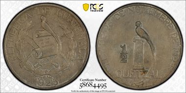 1925 (P) 1/2 Q KM-241.1 "Nobles" AU55