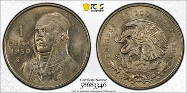 1950-Mo Peso AU58