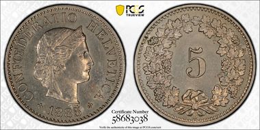 1885 B 5 Rap KM-26 MS64