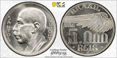 1936 5000 R Mald-655.01 Santos Dumont MS64