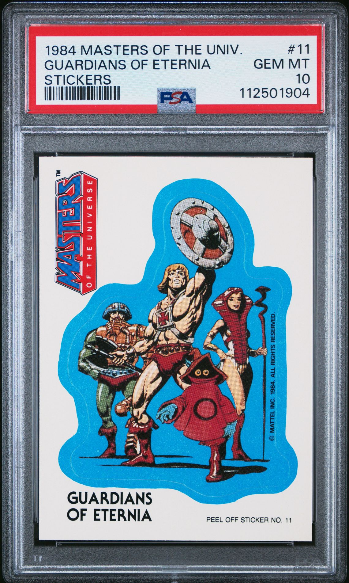 1984 MASTERS OF THE UNIVERSE STICKERS #11 Guardians Of Eternia front