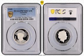 1999 $1 The Last Anzacs Ag PR70DCAM