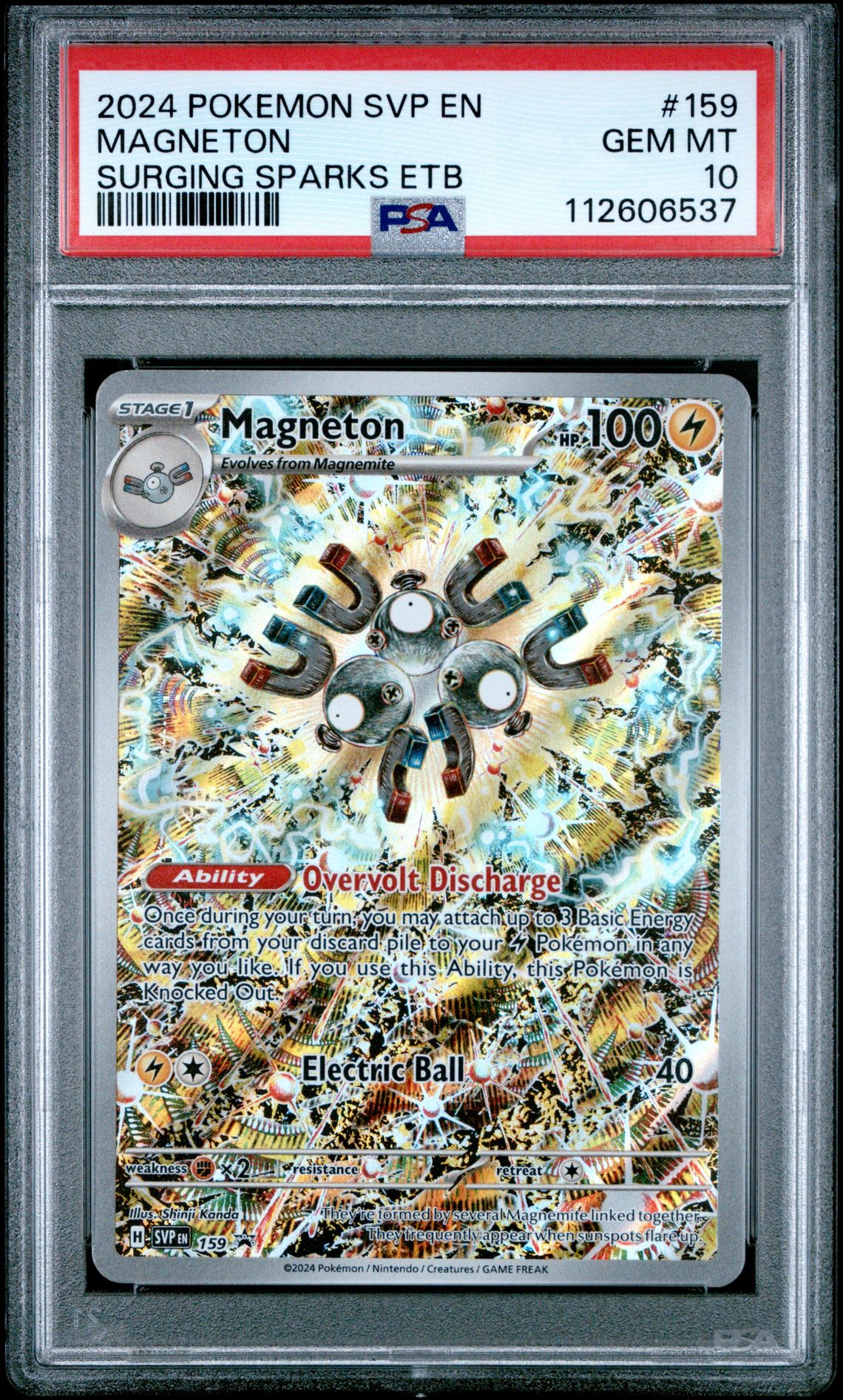 2024 Pokemon POKEMON SVP EN-SV BLACK STAR PROMO SURGING SPARKS ETB #159 Magneton front