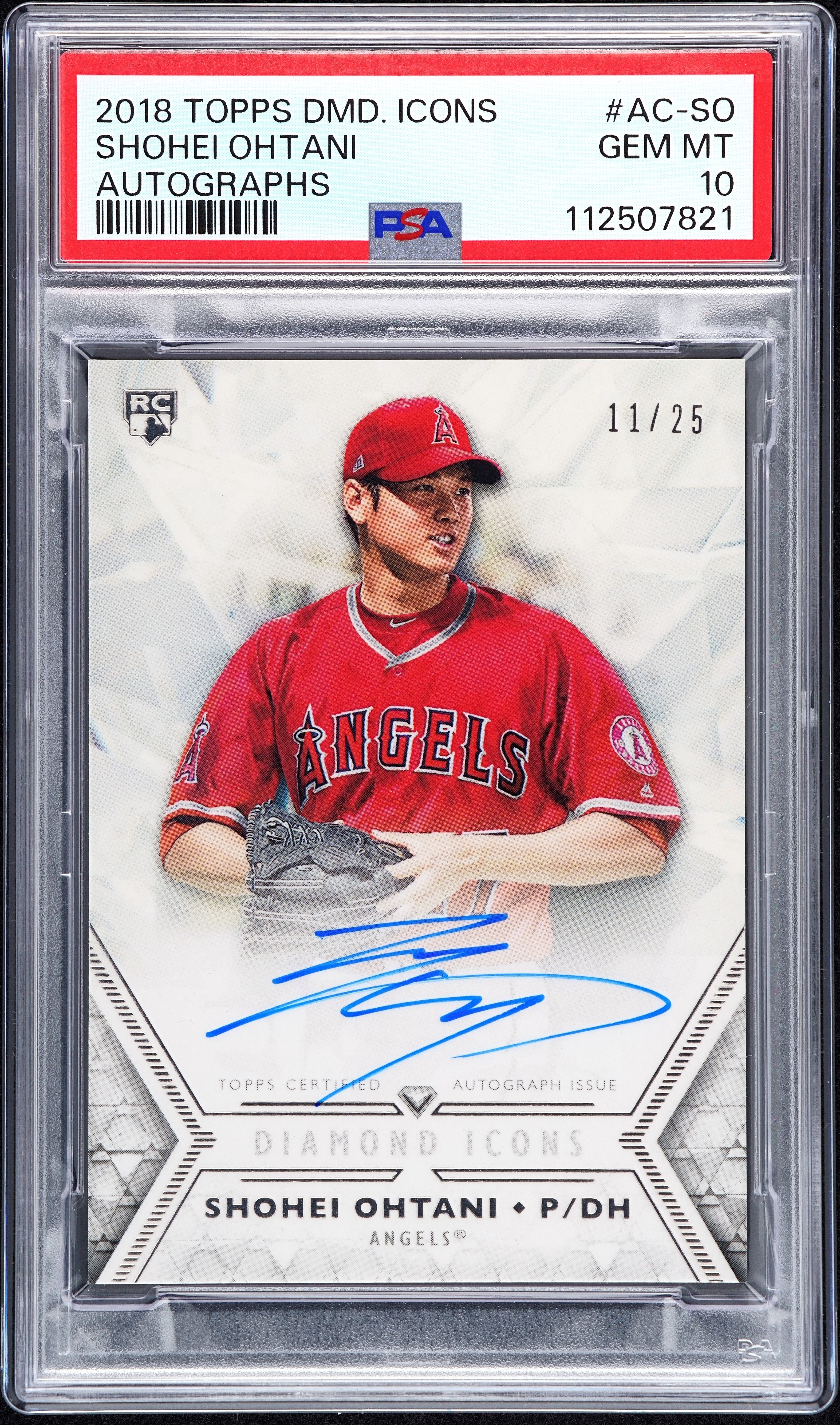 2018 TOPPS DIAMOND ICONS AUTOGRAPHS #AC-SO SHOHEI OHTANI /25
