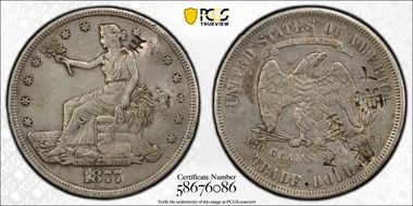 1877-S T$1 Chopmarked XF45