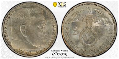 1937-A 2 Mk J-366 MS65