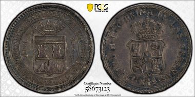 1834 Medal Herrera-42 Guanabacoa Proclamation AU58