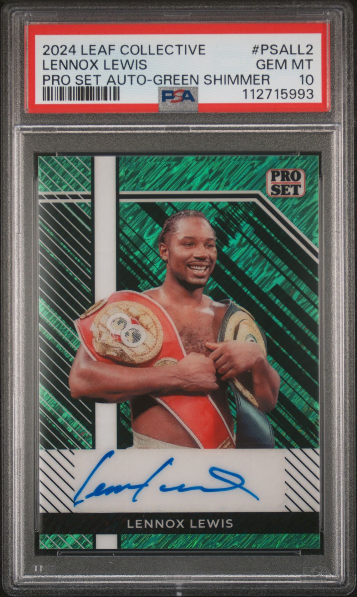 2024 Leaf LEAF COLLECTIVE PRO SET AUTOGRAPHS Green Shimmer #PSALL2 Lennox Lewis front