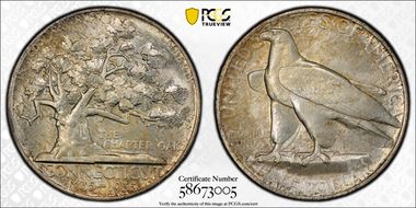 1935 50C Connecticut MS66