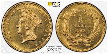 1868 G$1 MS61