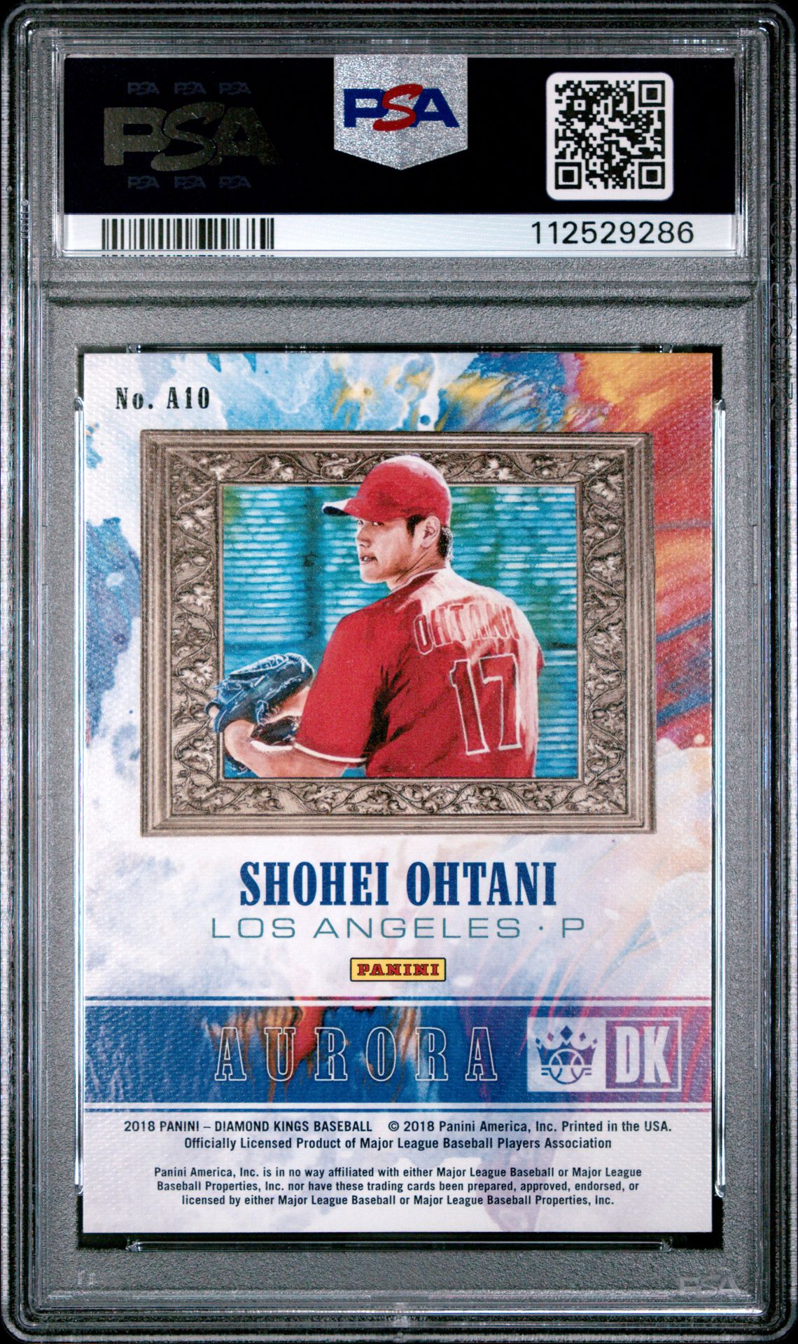 2018 Panini Diamond Kings Aurora Shohei Ohtani #A10 (Aurora) Nm-Mt 8 back