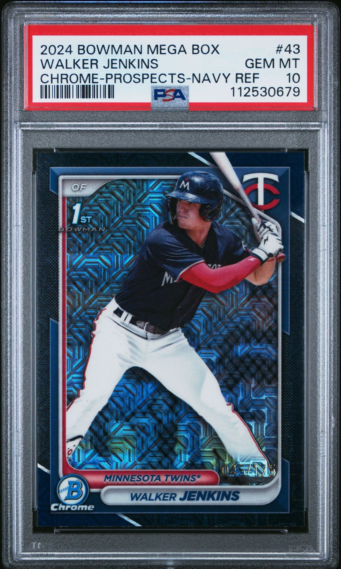 2024 Bowman BOWMAN MEGA BOX CHROME PROSPECTS PROSPECTS-NAVY REF #43 Walker Jenkins front