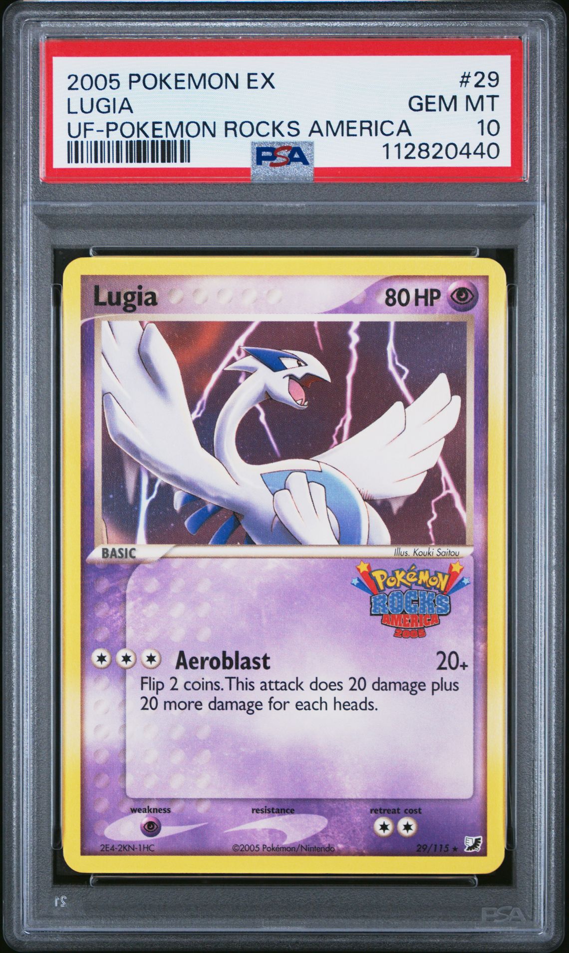 2005 Pokemon POKEMON EX UNSEEN FORCES UF-POKEMON ROCKS AMERICA #29 Lugia front