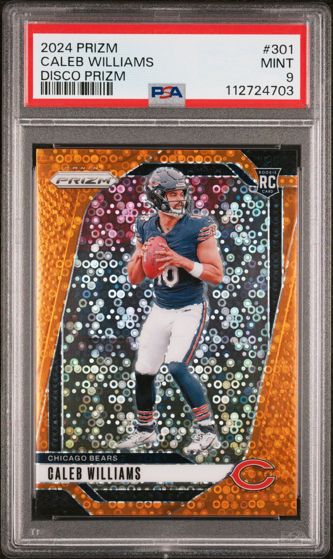 2024 Panini Prizm Caleb Williams #301 (Disco Prizm) Mint 9 front