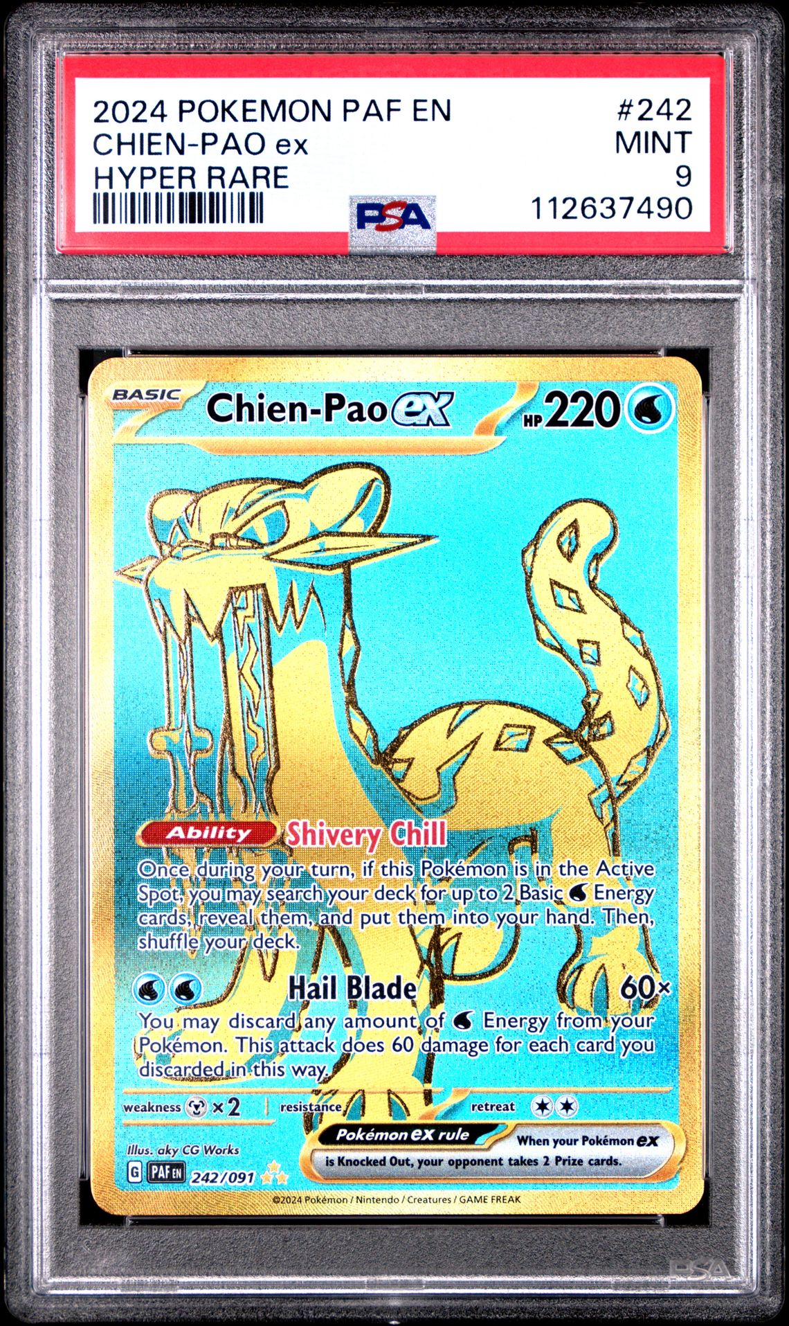 2024 Pokemon POKEMON PAF EN-PALDEAN FATES HYPER RARE #242 Chien-Pao Ex front