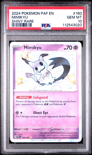 2024 Pokemon Paldean Fates Shiny Rare SHINY RARE #160 Mimikyu front