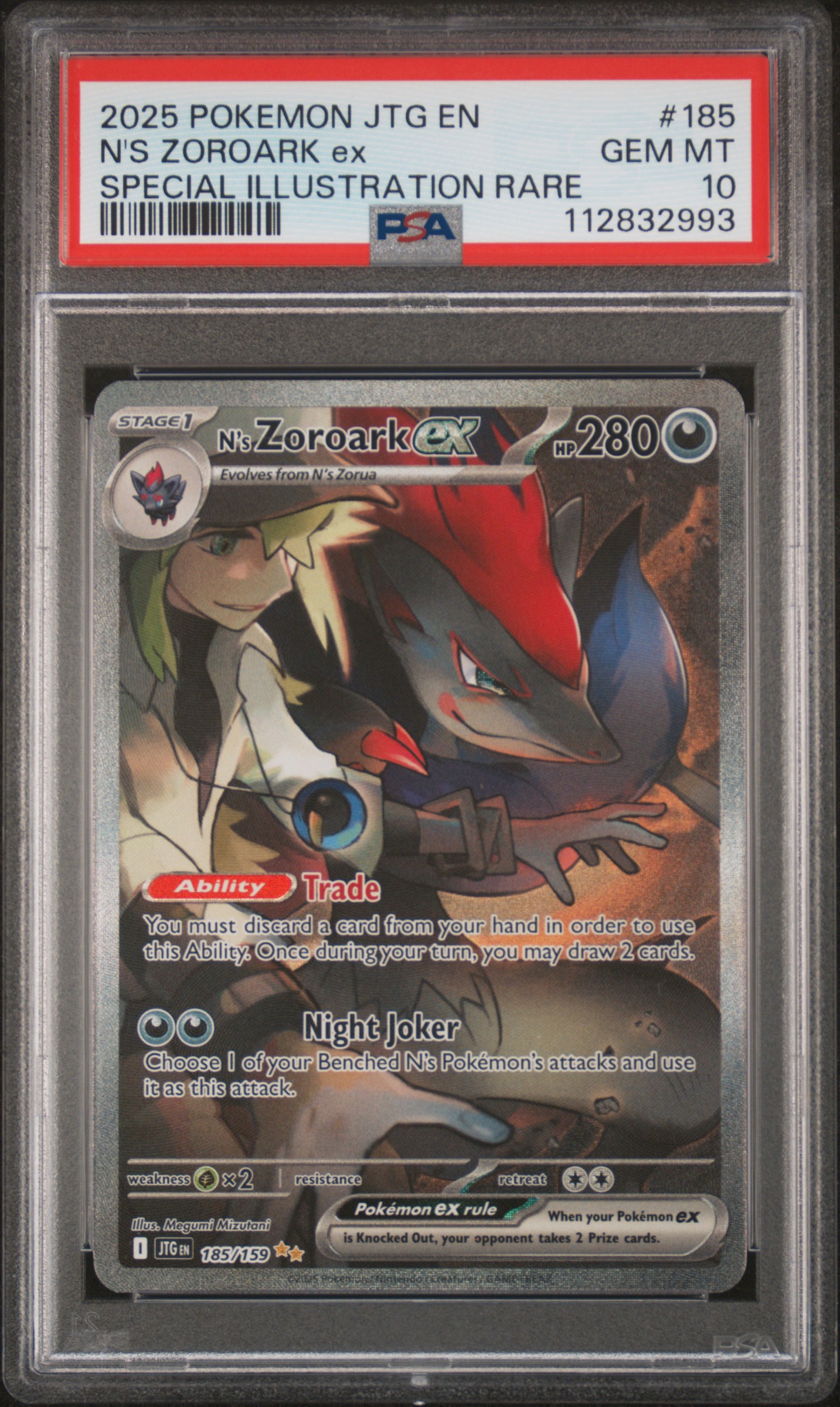 2025 #185 N's Zoroark EX PSA 10 Jtg EN-Journey Together
