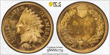 1909 1C Indian MS65RD