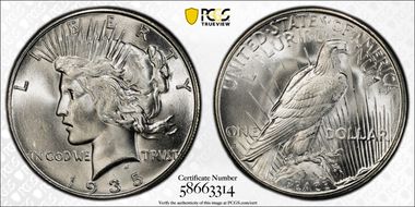 1935-S $1 MS65