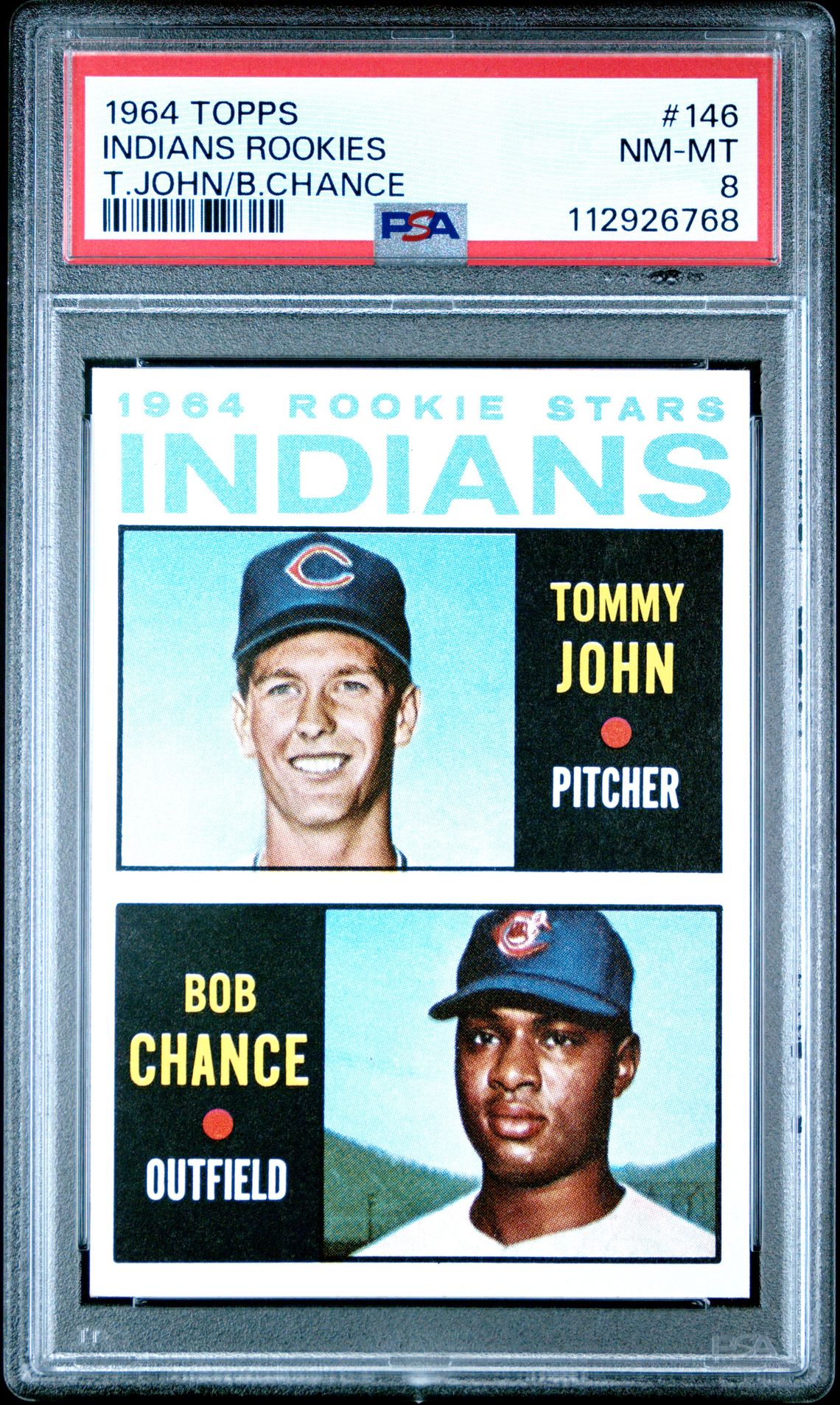 1964 Topps TOPPS T.JOHN/B.CHANCE #146 Indians Rookies front