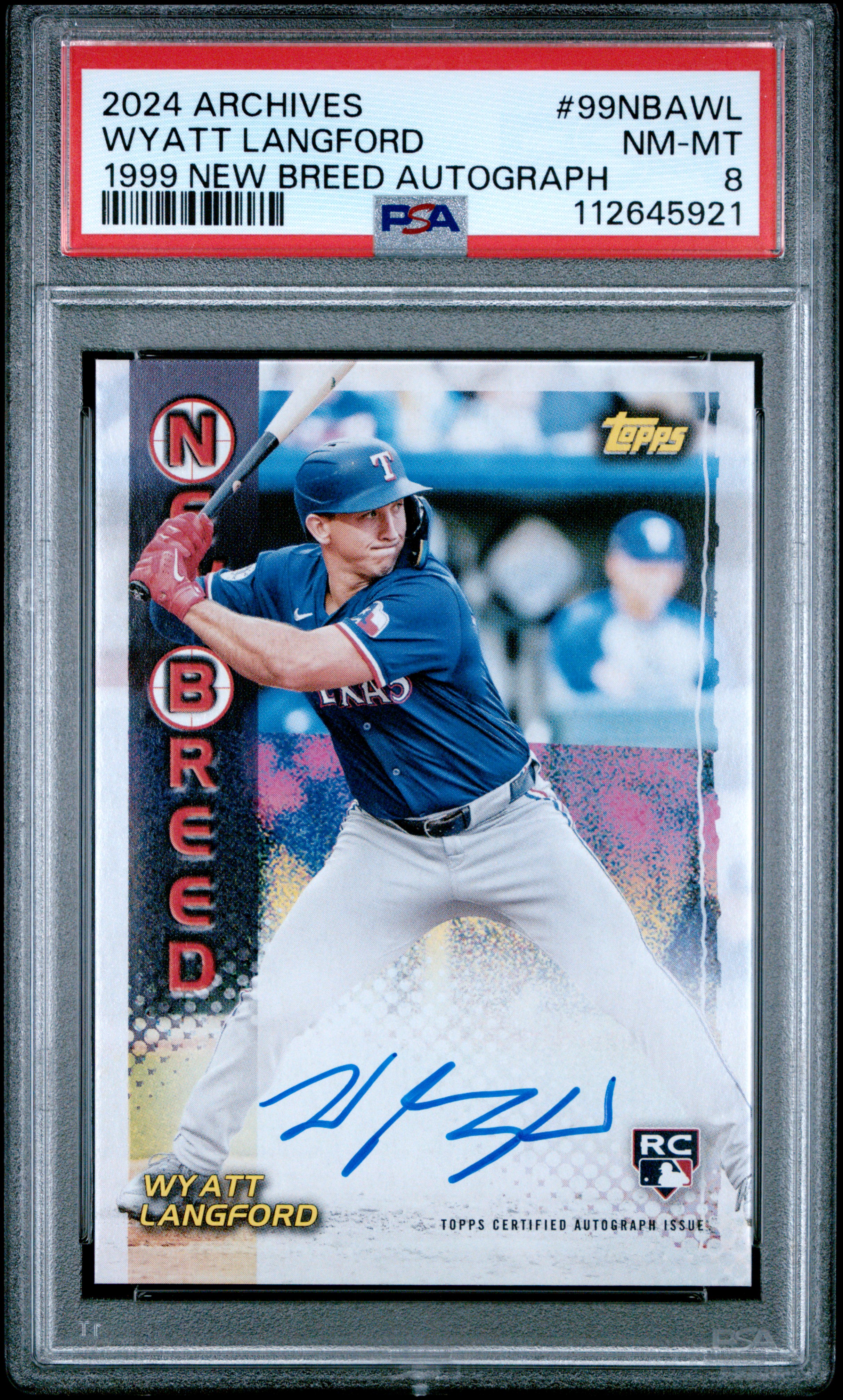 2024 #99NBAWL Wyatt Langford PSA 8 Topps Archives 1999 New Breed Autographs